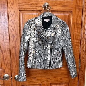 Philosophy Faux Snake Print Biker style Jacket, XS